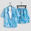 Camisa de Flores Hawaianas para Hombre de Manga Corta Traje Holgado Tailandia Hainan Sanya Viaje Pantalones Cortos de Playa Camisa de Media Manga Moderna