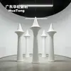 Columna geométrica poliédrica facetada GRG, popular pilar de luz ambiental para salas de exposición, columna decorativa de yeso de forma especial para espacios de bodas
