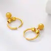 Novos Brincos de Latão Dourado Vietnamita com Contas da Sorte Douradas com Superfície de Areia, Brincos e Acessórios de Orelha Estilo Fashion