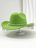 Explosiones Transfronterizas Sombrero Británico para Mujer Ojos Redondos Gema Estrás Decoración de Borla Adecuado para Fiesta de Juego de Roles