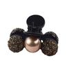 Pinza para el pelo con forma de chal suave para otoño e invierno, accesible, de lujo, con cuentas de concha y circonita, para flequillo, para cola de caballo alta, elegante, accesorios para el cabello