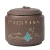 Lote de Latas de Té de Arena Morada China Latas para Pu'Er Selladas Cerámica Doméstica Almacenamiento Grande para Té Pu'Er Cajas de Almacenamiento para Té