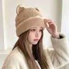 Chapéu de Lã com Orelhas de Gato para Mulheres, Chapéu de Inverno Fofo de Pelo Sintético de Vison, Chapéu Solto Versátil para Proteção das Orelhas, Estilo Celebridade da Internet, Chapéu que Afina o Rosto