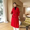 Nuevo Estilo Otoño e Invierno 2026 Abrigo Doble Faz 100% Lana Pura para Mujer, Estilo Largo, Abrigo de Doble Botonadura de Lujo Ligero y de Moda