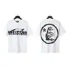 Comércio Exterior Nova Meichao Rua Principal Água de Lavar Cabeçalho Antigo Vintage Estampado Algodão Solto Gola Redonda Manga Curta Camiseta