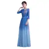 Traje de Coro Grande Feminino Vestido Longo Apresentador 2023 Novo Traje Competição de Canto Vermelho Vestido de Inverno Atmosférico