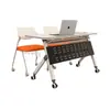 Mesa de Conferencias Plegable, Mesa Larga Móvil y Modular, Escritorio de Oficina para Dos Personas, Mesa y Sillas Plegables para Entrenamiento
