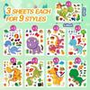 Pegatinas de rompecabezas con temática de dinosaurios para niños, manualidades artísticas, regalos de cumpleaños, suministros para fiestas, pegatinas DIY