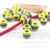 Resina Cuentas de Barril Rayadas Coloridas de Agujero Grande 10*12mm Cuentas Arcoíris Color Caramelo Diámetro Interior del Agujero 6mm Accesorios de Joyería DIY