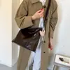 Bolso de Tote Retro de Gran Capacidad para Mujer, Bolso Casual Simple de Hombro Único, Bolso Cruzado de Cuero Suave Versátil para el Trabajo