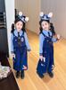 Traje de Ropa de Primavera para Niñas 2025 Nuevo Estilo Ropa de Policía Conejo Judy Infantil Conjunto de Tres Piezas para Niña de Primavera y Otoño