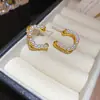 Pendientes Redondos de Perla con Circonita de Estilo Francés, Lujo Ligero, Sensación de Alta Gama, Modernos y Versátiles, Pendientes Únicos para Mujer