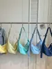 Bolso tipo dumpling minimalista estilo coreano, gran capacidad, artístico, nuevo bolso de lona texturizada, bolso cruzado, versátil bolso de media luna para mujer