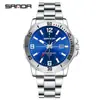 Reloj de Comercio Exterior Sanda Nuevo Simple de Moda Esfera Grande para Hombre Luminoso Resistente al Agua Correa Calendario Reloj de Cuarzo