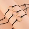Pulsera de Tarjeta Circular Más Vendida de Amazon Europeo y Americano Pulsera Tejida a Mano con Línea Negra Estilo Étnico para Mujeres