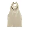 2026 Comercio Exterior Ropa de Mujer Primavera y Verano Nuevo Estilo Europeo y Americano Moda Femenina Sexy Hottie Textura de Satén de Seda Top Halter K4