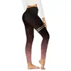 Pantalones de Yoga con Estampado Metálico de Cielo Estrellado Degradado de Cintura Alta Europeos y Americanos para Mujer, Fitness, Elevación de Glúteos, Ajustados, Elásticos, Capa Base, Pantalones Largos
