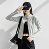 Chamarra 1901 para Exteriores con Protección Solar y Cuello Alto Pequeño para Mujer, Delgada para Primavera y Verano, Protección UV, Corte Ajustado, Transpirable, Sudadera sin Cierre