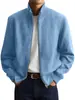 Chaqueta con cuello alto y cremallera para hombre, nueva de Otoño e Invierno 2026, color liso simple, chaqueta casual de alta gama de manga larga
