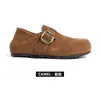 Sapatos de plataforma genuínos Shougu, estilo Birkenstock, modelo feminino, nova coleção 2026, sapatos casuais slip-on, versáteis e fáceis de usar
