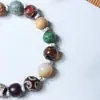 Pulseira de Vidro Cinco Elementos Multi-Tesouro 18 Contas Contas Budistas Roda da Fortuna Pulseira de Casal para Homens e Mulheres Presente Venda por Atacado