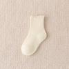 Calcetines de Invierno para Niñas con Forro de Felpa, Engrosados, Borde de Encaje, Calcetines Resistentes al Frío hasta la Mitad de la Pantorrilla, Estilo Coreano, Calcetines Cálidos de Rizo para Bebé