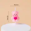 Estilo ins decoración de pastel de cumpleaños de dibujos animados velas flores sombreros de fiesta oso de peluche cara sonriente corazones velas de cumpleaños para niños