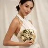 Bolsas Semi-Circulares em Forma de Flor Eletrodepositadas de Novo Estilo Europeu e Americano, Elegantes e Únicas para Eventos Noturnos da Sociedade, Atacado do Fabricante
