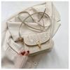 Bolso de paja para mujer, estilo popular de primavera y verano, estilo Mori, pequeño bolso cuadrado, nuevo estilo 2024, bolso tejido fresco, bolso bandolera.