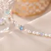 Pulseira Yilu Pérola Prateada Água-Marinha Prata de Lei S925 Estrela Conta Redonda Pérola de Água Doce Joia Original Feita à Mão Atacado em Estoque