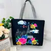 Bolso de Hombro Nuevo Estampado, Bolso de Lona para Mujer de Mano, Bolso Tote Estilo Coreano de Gran Capacidad, Bolso Artístico para Estudiante
