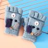 Luvas de malha de dedo para meninos e meninas, outono e inverno, alunos do ensino fundamental, escrevendo desenhos animados, luvas infantis quentes à prova de frio