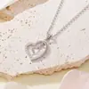 Tohm Diseño Elegante Colgante de Cobre Incrustado con Diamantes Collar Hueco Versátil Collar para Celebridades de Internet Cadena de Acero Inoxidable Estilo Único para Mujer