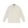 Camisa Polo Simple Retro Americana para Hombre Primavera Otoño Holgada Talla Grande Casual Texturizada Sudadera de Manga Larga Solapa Jersey