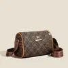 Bolso de hombro con textura PU estampado transfronterizo para mujer, nuevo diseño de moda, bolso tipo almohada Boston, bolso cruzado de diseño nicho