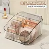 Portalápices Cosmético de Escritorio, Caja de Almacenamiento de Lujo Ligero, Cubo de Almacenamiento para Papelería, Compartimentos Trapezoidales Transparentes de Estilo Nórdico