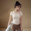 Ropa de Yoga para Mujer Verano Pilates Entrenamiento Secado Rápido Top de Fitness Deporte de Alto Nivel Traje de Running Camiseta de Manga Corta
