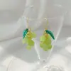 Pendientes de verano con forma de uva morada, elegantes y frescos, con cuentas y gancho para la oreja, joyería personalizada a la moda para mujer