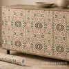 Impresión UV adhesivo para pared Patrón floral de arte popular rosa y verde Decoración del hogar impresión personalizada por imagen al por mayor