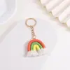Colgante Pequeño de Borla Arcoíris Colorido Tejido a Mano Transfronterizo Colgante para Llavero Bolso de Moda Tejido Europeo DIY