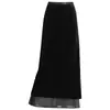 Falda bodycon de malla con retazos, cintura elástica negra, corte ajustado, para mujer, nuevo estilo otoño 2026, falda de un solo paso adelgazante, moderna