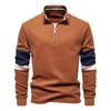2024 Novo Outono Manga Longa Gola Polo Moletom Moda Estilo Europeu Cor Contrastante Masculino Alta Qualidade Casual Versátil Moletom