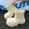 Botines de Payaso para Mujer 2025 Verano Suela Gruesa Moda Ropa de Exterior Botas con Plataforma Interior Impermeables Antideslizantes Botas de Lluvia Botas de Lluvia de Moda