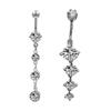 Aço inoxidável 316L 14G moda nova zircônia incrustada anel de umbigo fivela de umbigo piercing de unha umbigo joia