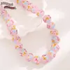 Contas Redondas de Vidro Coloridas Retro Transparentes com Flor Queimada 12mm Flor Interna para Acessórios de Joias Artesanais DIY Perfuradas Contas Soltas