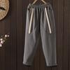 Tiro Real de Otoño e Invierno Engrosado Nuevo Estilo Aspecto Adelgazante Holgado Empalme Forro Polar Pantalones Deportivos Casuales Cintura Elástica de Mujer Pantalones Harem