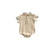 Roupa Infantil Estilo Coreano Verão Fina Tecido Zou Gola Alta Peça Única Harper Bebê Algodão Amigo da Pele Triângulo Fart Macacão