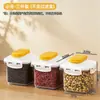Bote de té floral con clip BNBS, para alimentos secos de cocina, granos, especias, caja de almacenamiento de plástico de grado alimenticio