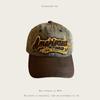 Gorra de Cuero Bordada Estilo Europeo y Americano Mismo Estilo para Hombres y Mujeres Gorra de Moda Visera Curva Protección Solar y Sombrilla Gorra de Béisbol para Viaje Combinable