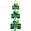 Popular St Transfronterizo. Decoraciones de Madera Colgantes de Trébol para el Día de San Patricio para el Hogar, Granja, Porche